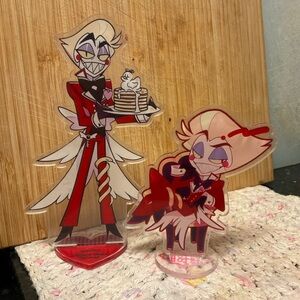 Bundle lot set 2 Hazbin Hotel Lucifer maid cafe anime acrylic figure standee